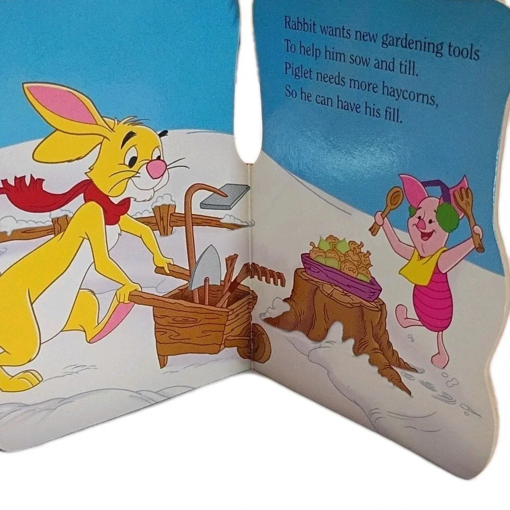 Vintage Disney Winnie the Pooh Christmas Friendly Tales Santa Plush & Book 90s‎